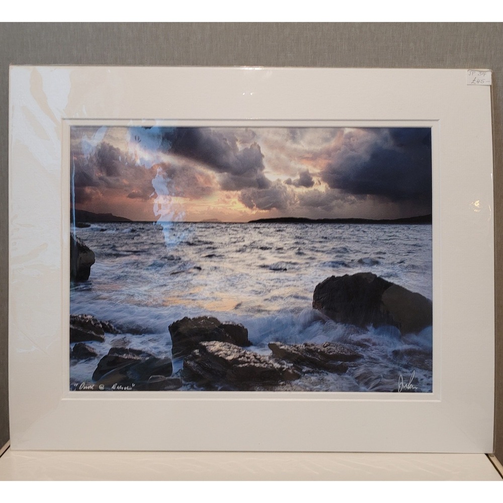Jon Pear Signed Art Print "Dusk @ Elgol" Isle of Skye Scotland Matted 15x20